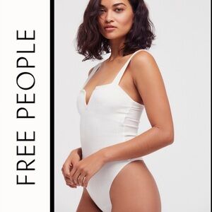 NWT Free People Pippa V Wire Bodysuit White XS